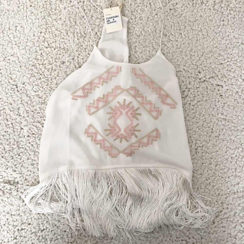 Size M Raga cream tank top with beautiful design